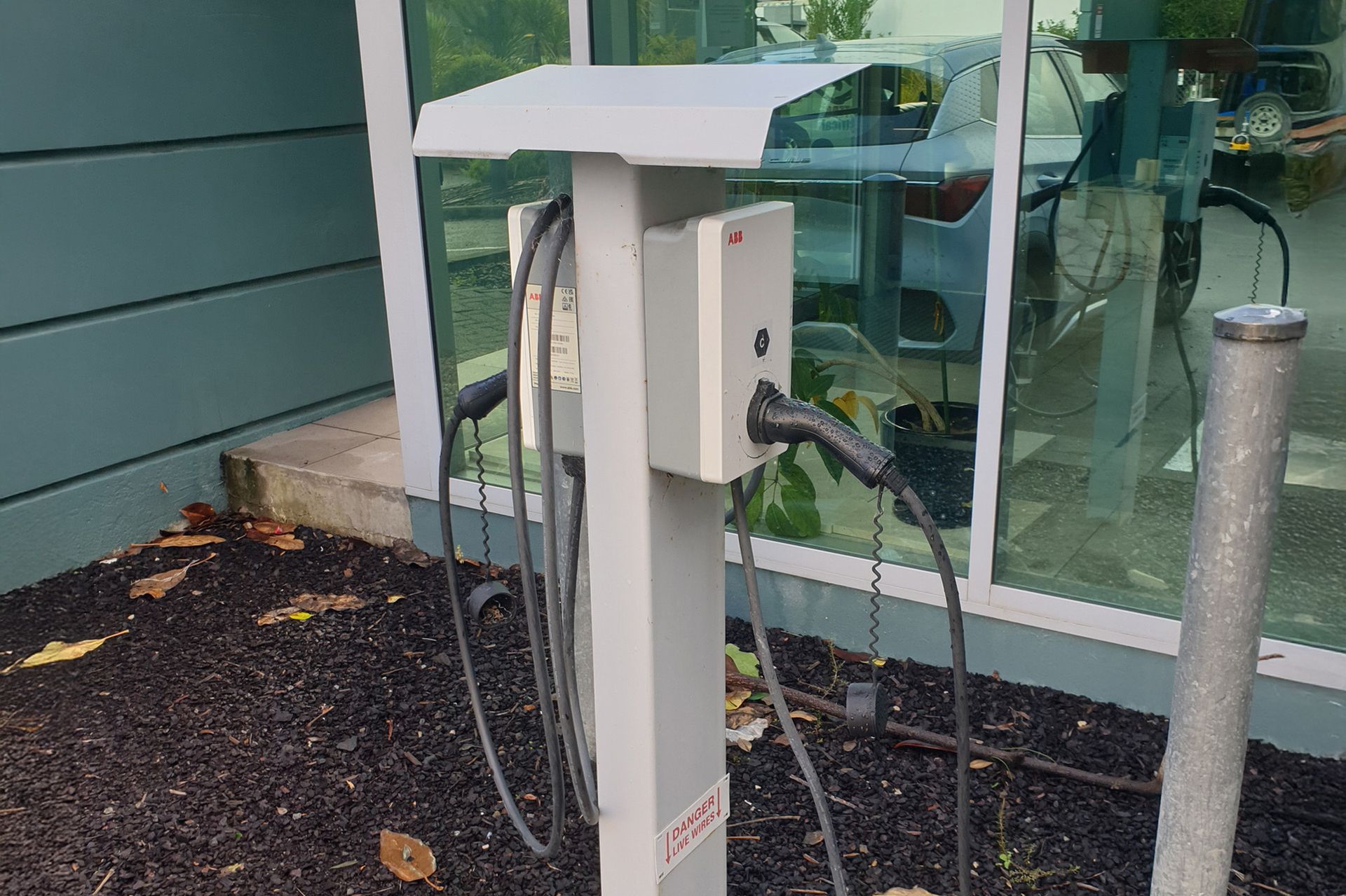 Dual commercial EV charging station installed at CDK Stone NZ by Astero Electrical