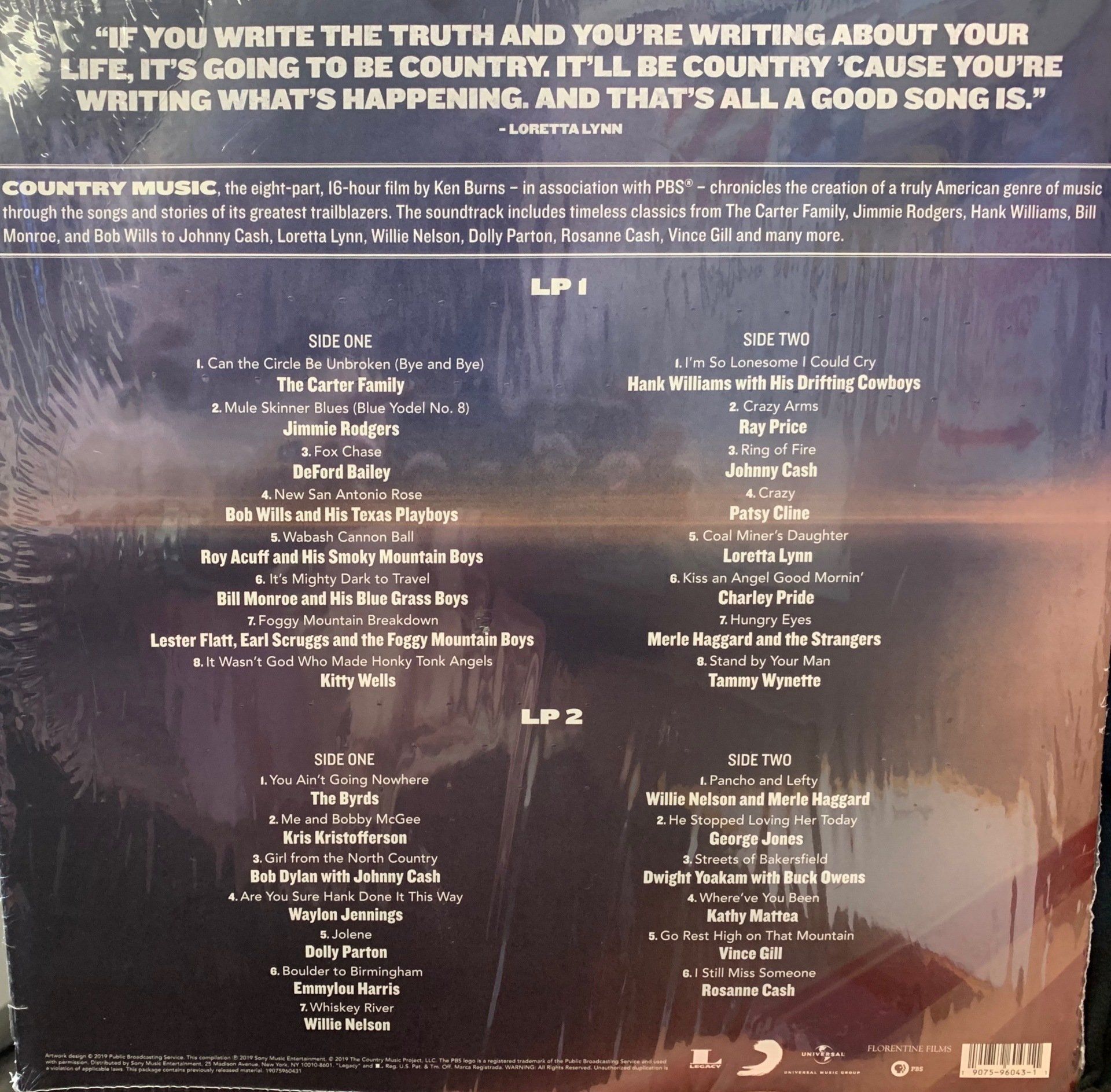 Double vinyl LP pressing. Original soundtrack to the Ken Burns documentary series.