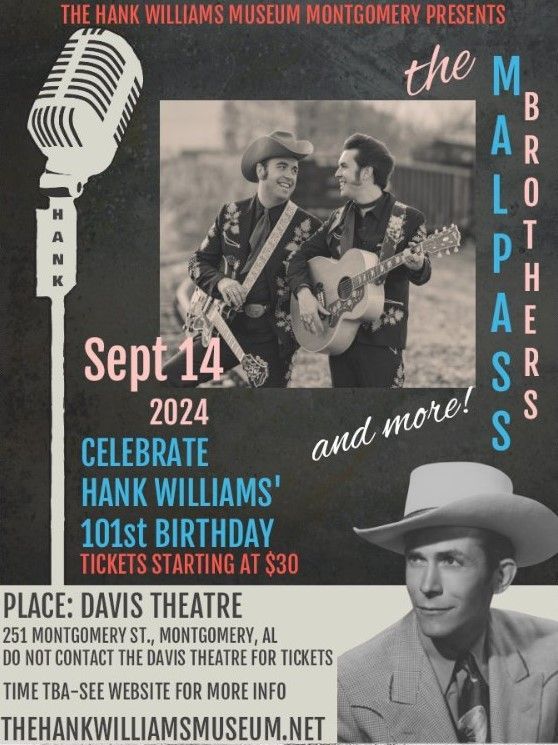 Let's celebrate Hank Williams on Sept 14, 2024 for his 101st birthday!  