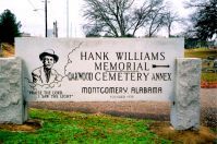 A sign for hank williams memorial cemetery annex in montgomery alabama.