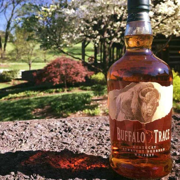 A bottle of buffalo trace kentucky whiskey