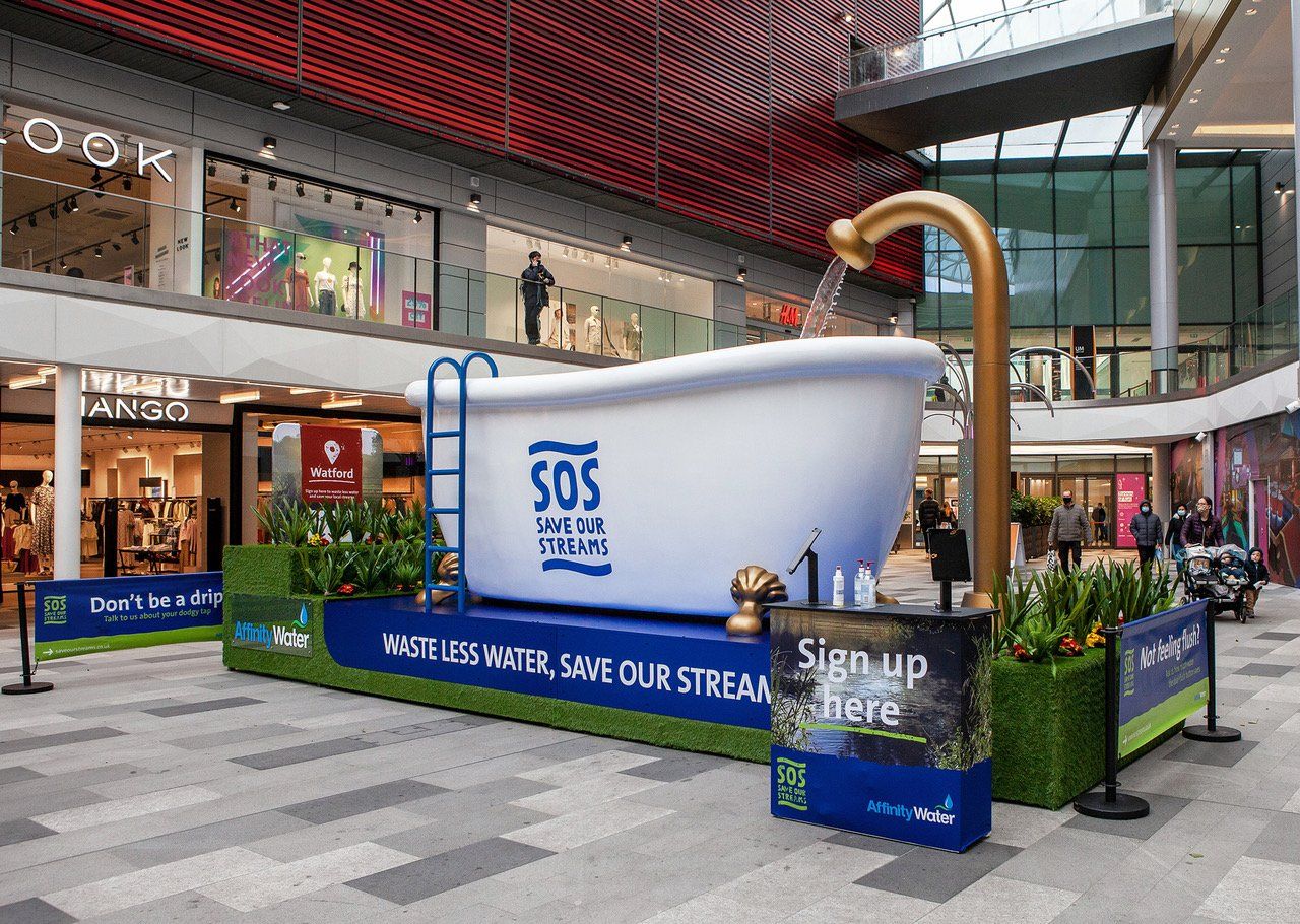 side angle of Giant 3D bathtub prop