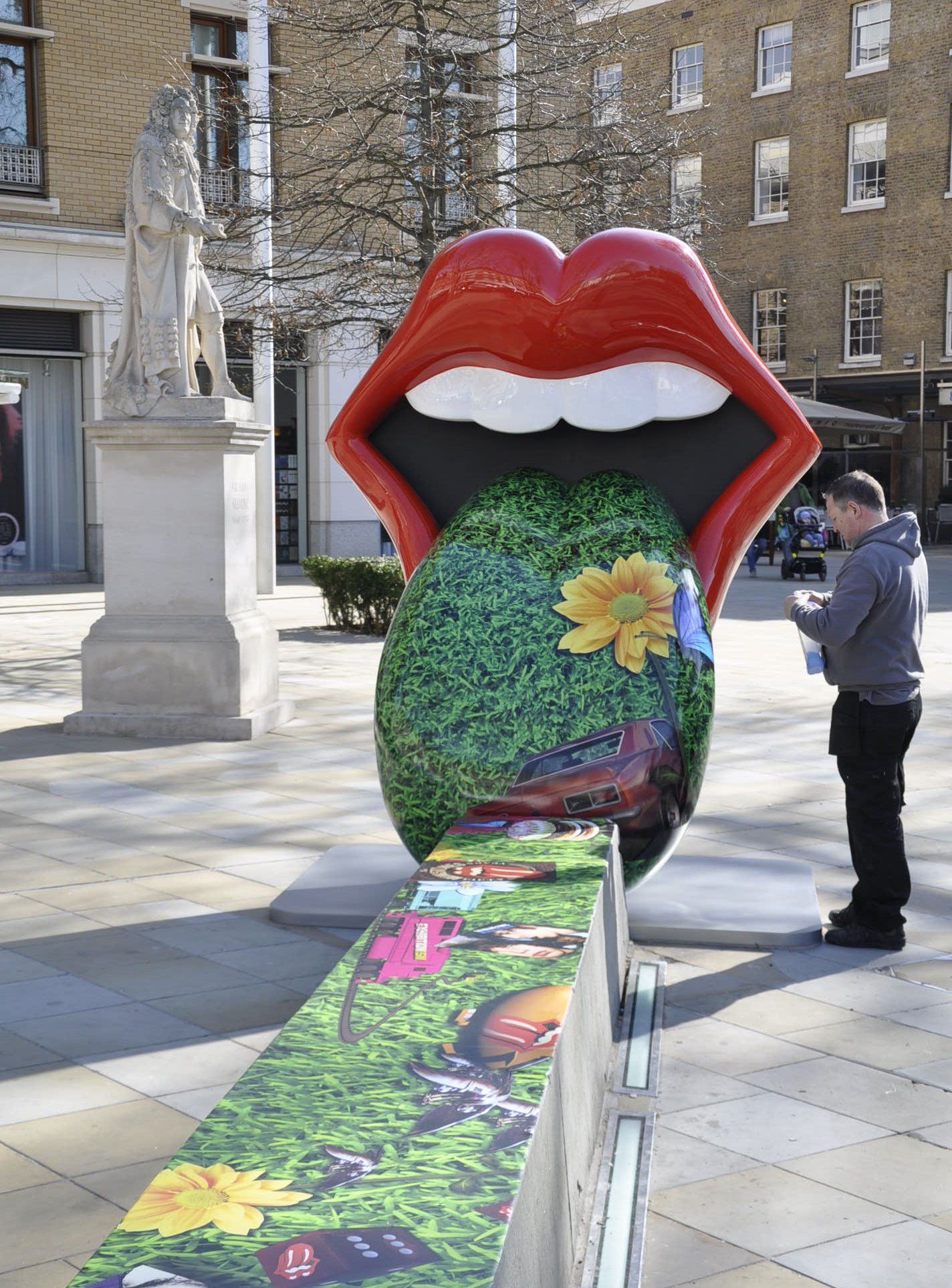 3D printed Rolling Stones tongue logo prop
