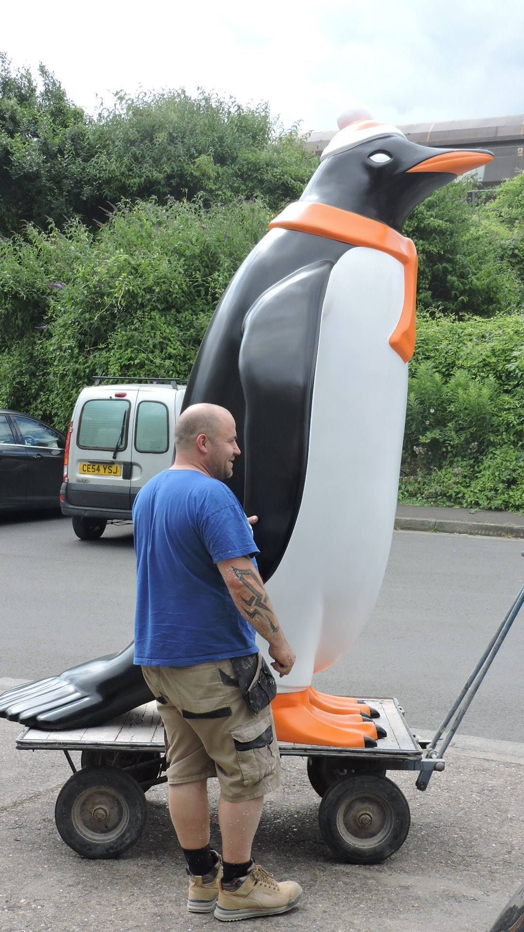Side profile of 3D printed humbug penguin prop