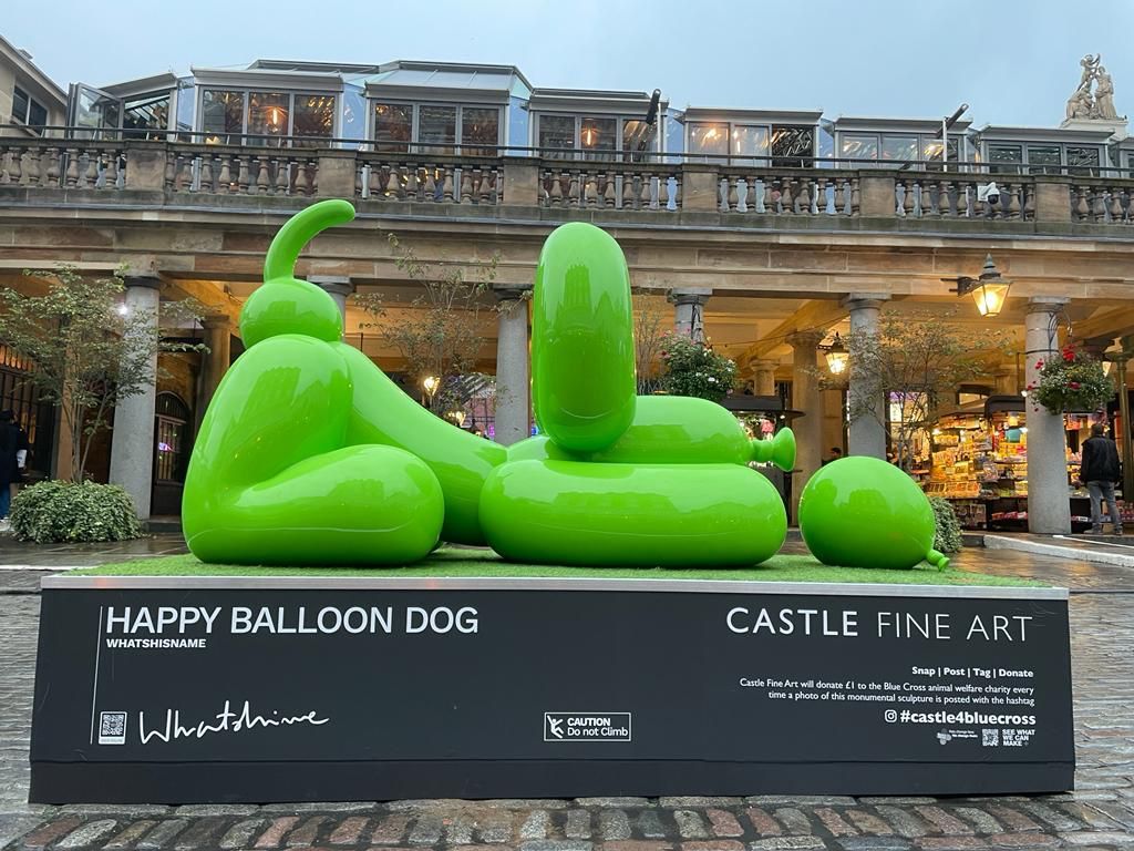 Side view of 3D printed balloon dog prop