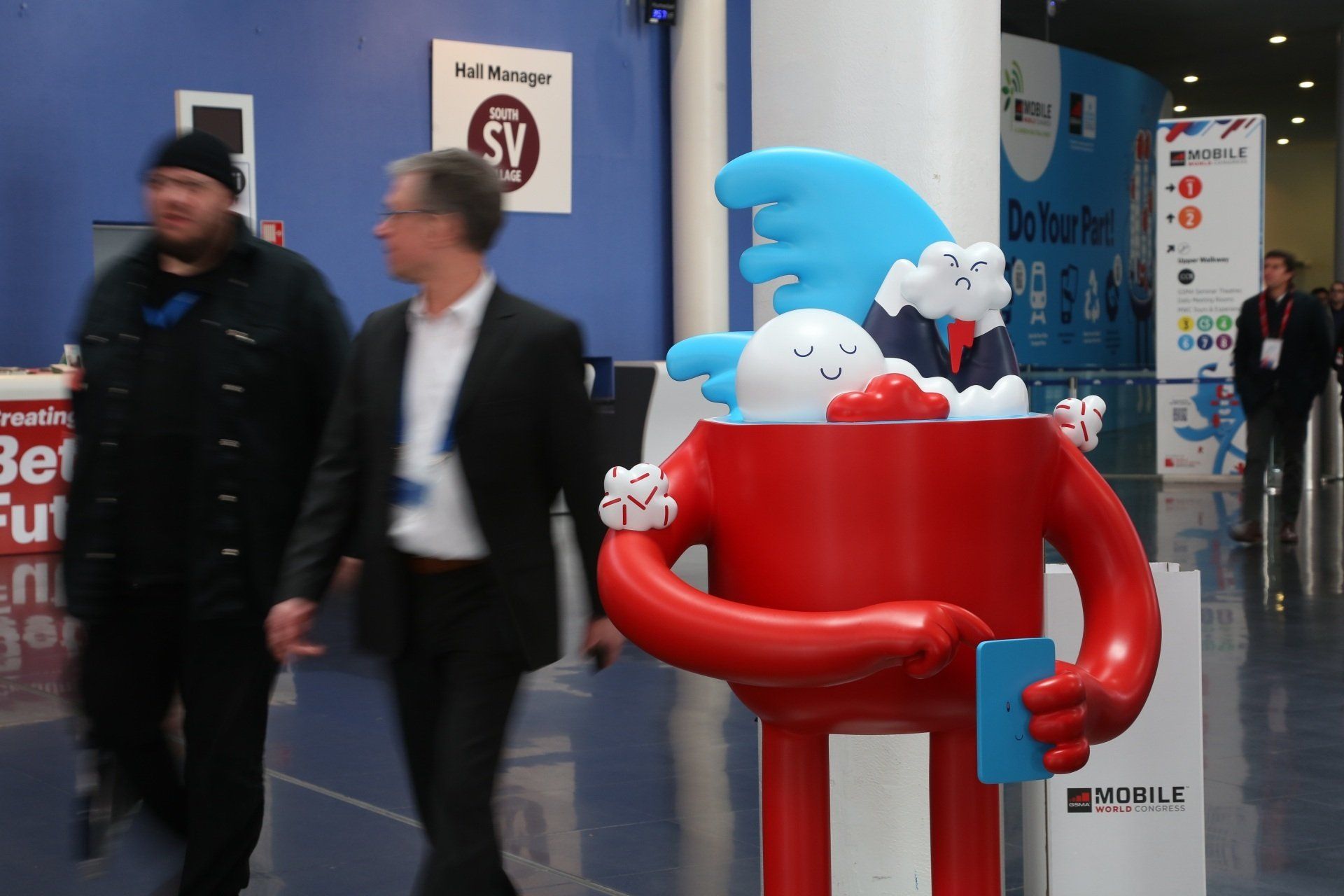 Side view of 3D printed prop at MWC
