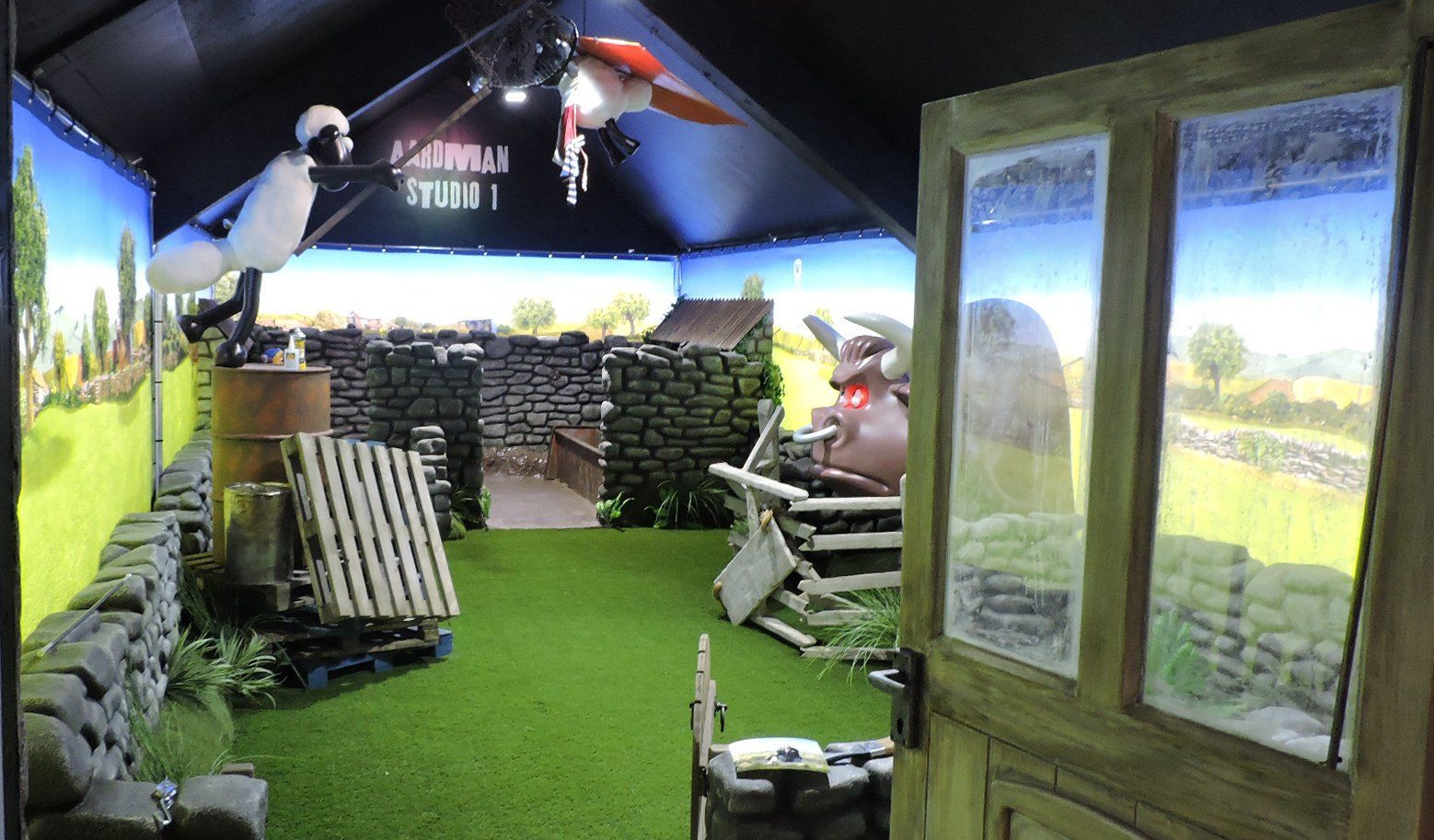 Custom 3D printed Shaun the Sheep experience display