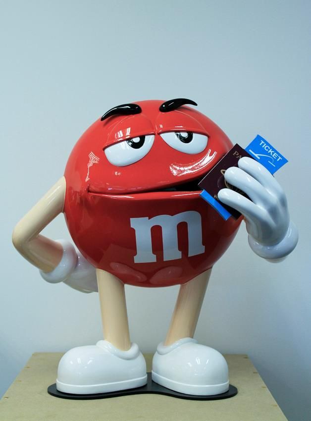 red M&M prop making