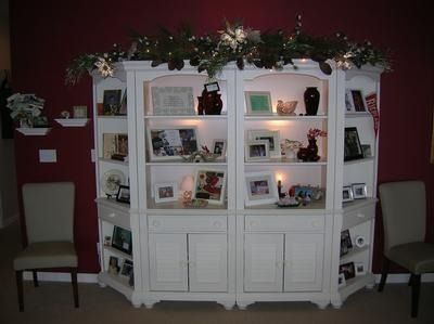 There is a coffin in the middle of the living room.