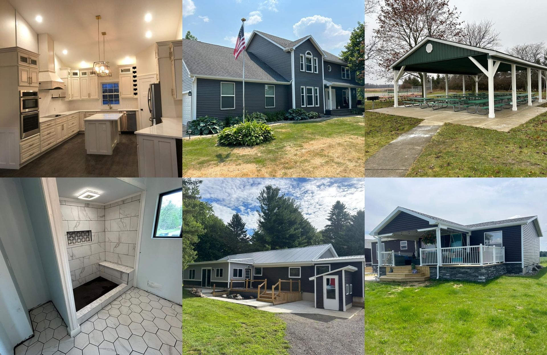 A collage of pictures of different types of homes