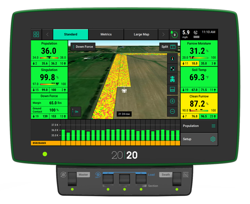 A computer monitor with the year 2020 on it