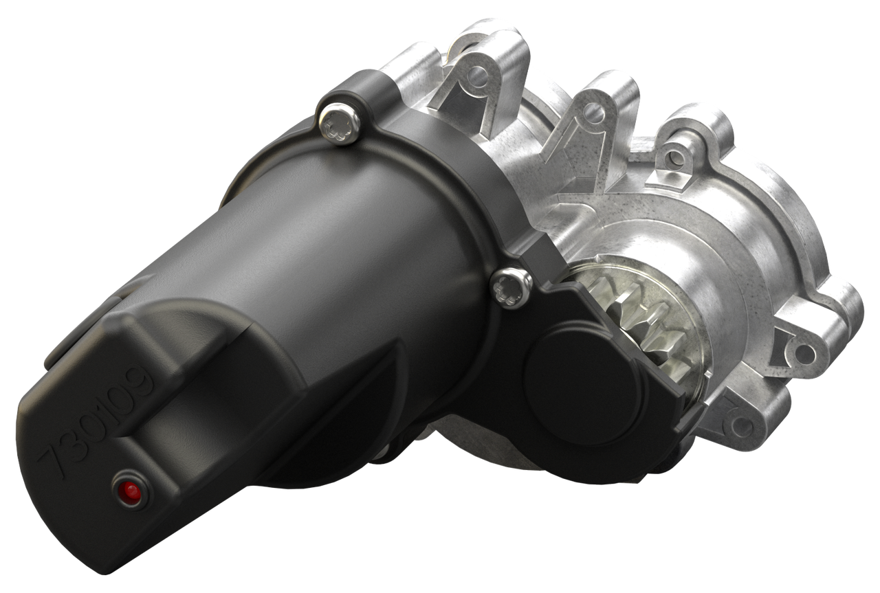 A close up of a metal object with a red circle on it