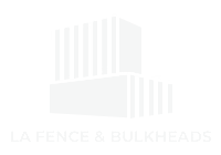 White Logo of LA Fence and Bulkheads