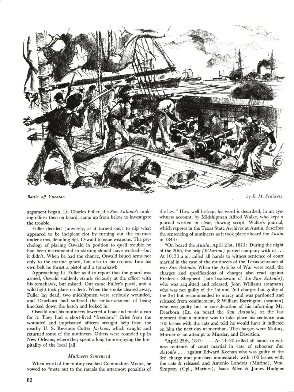 The second Texas Navy and illustration of the Battle of Yucatan