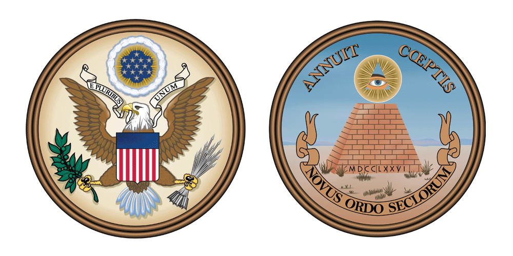 Seal with Eagle - E Pluribus Unum; Seal - Annuit Coeptis Novus Ordo Seclorum