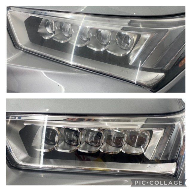 A picture of a car 's headlights with the caption pic collage