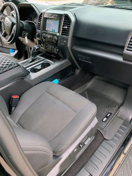 Interior of a F-150 after detailing