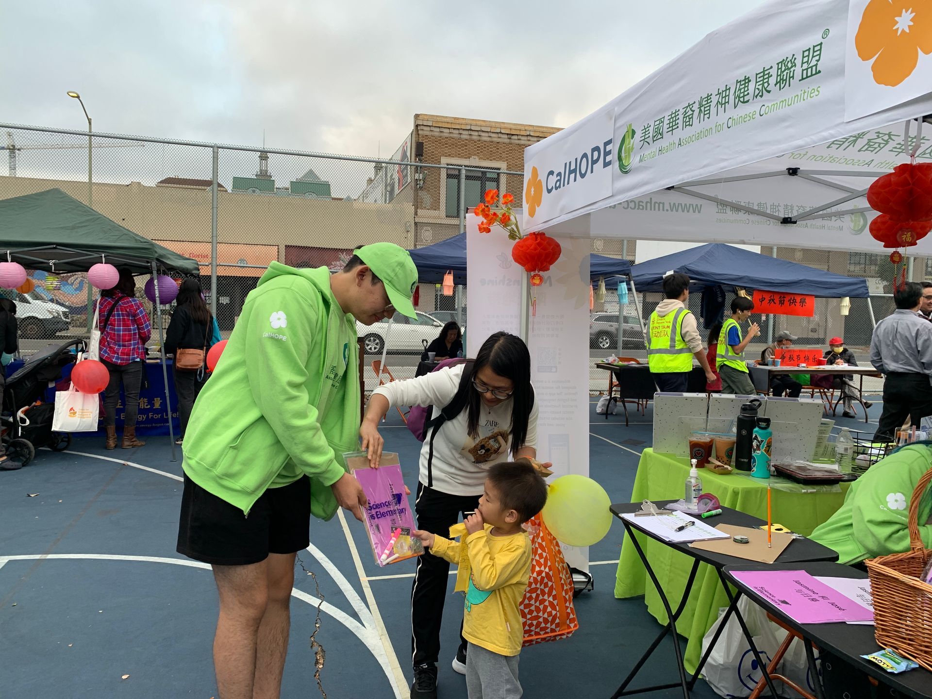 Frank hands out a science kit