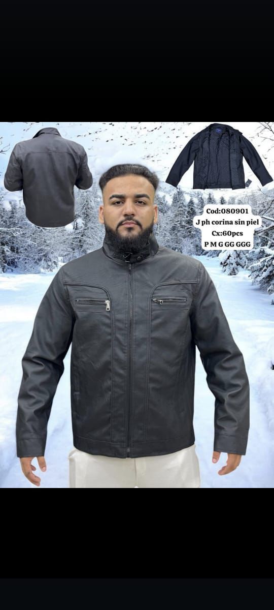 Un hombre con barba lleva una chaqueta de cuero negra.