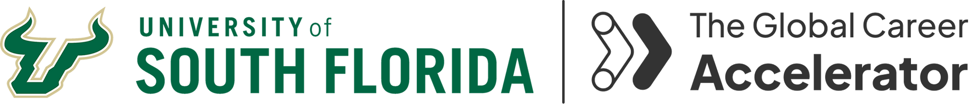 University of South Florida logo with Global Career Accelerator Logo