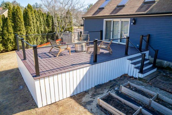 House with Wide Deck in Backyard