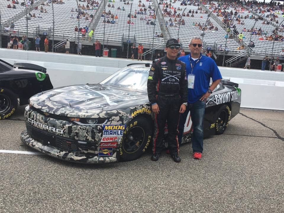 Mike with Grunt Style's NASCAR driver Spencer Boyd on r2itm.com