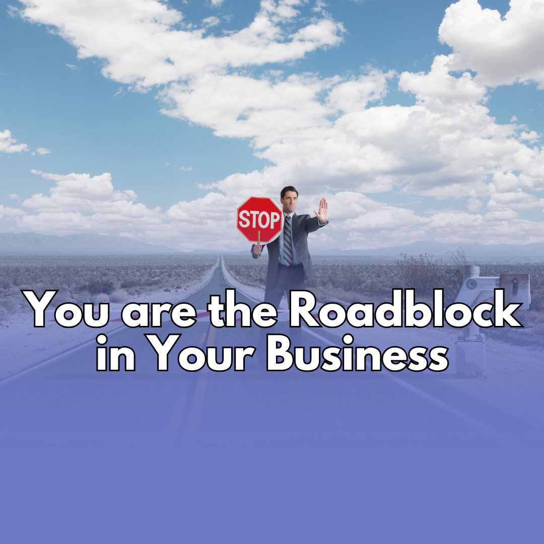 image showing a business owner holding a stop sign at a roadblock for blog post on r2itm.com