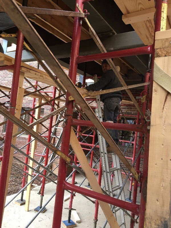 Man During Bridge Construction — Horseshoe, NC — Carolina Concrete Designs Inc