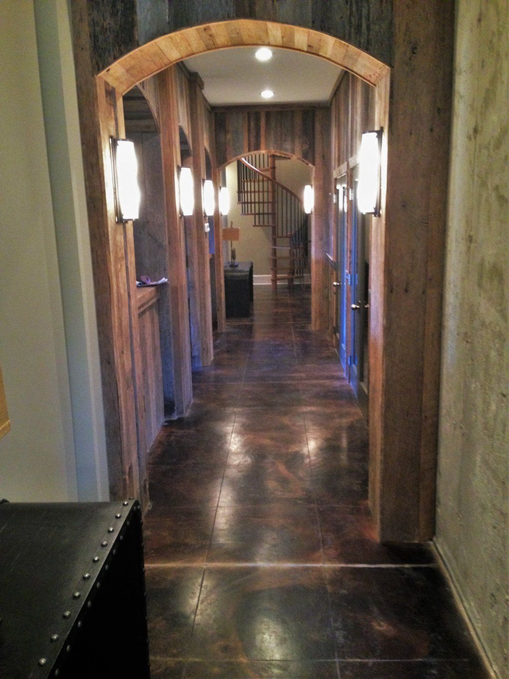 Acid Stain Floor Hallway — Horseshoe, NC — Carolina Concrete Designs Inc