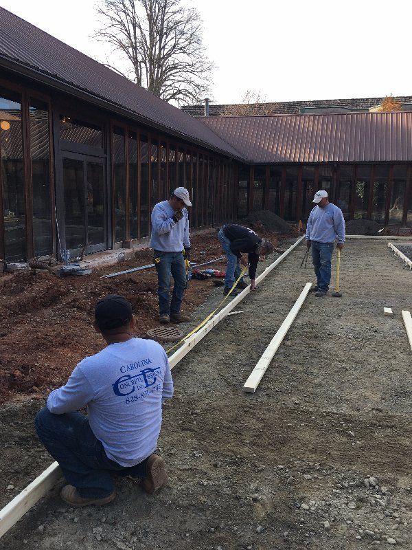 Men Forming The Driveway — Horseshoe, NC — Carolina Concrete Designs Inc