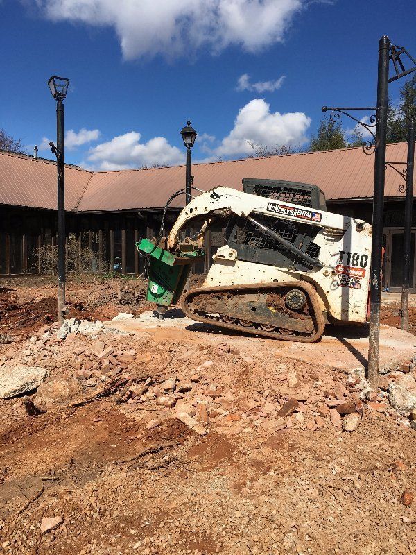 Excavator On-Site — Horseshoe, NC — Carolina Concrete Designs Inc