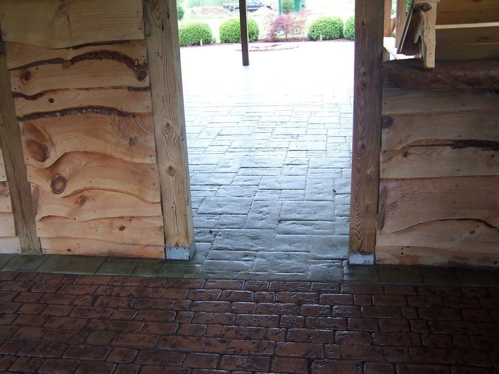 Concrete Path & Wooden Doors — Horseshoe, NC — Carolina Concrete Designs Inc