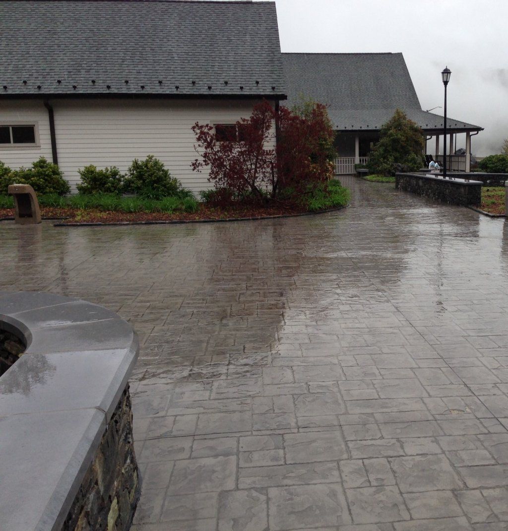 Wet Concrete Pathway — Horseshoe, NC — Carolina Concrete Designs Inc