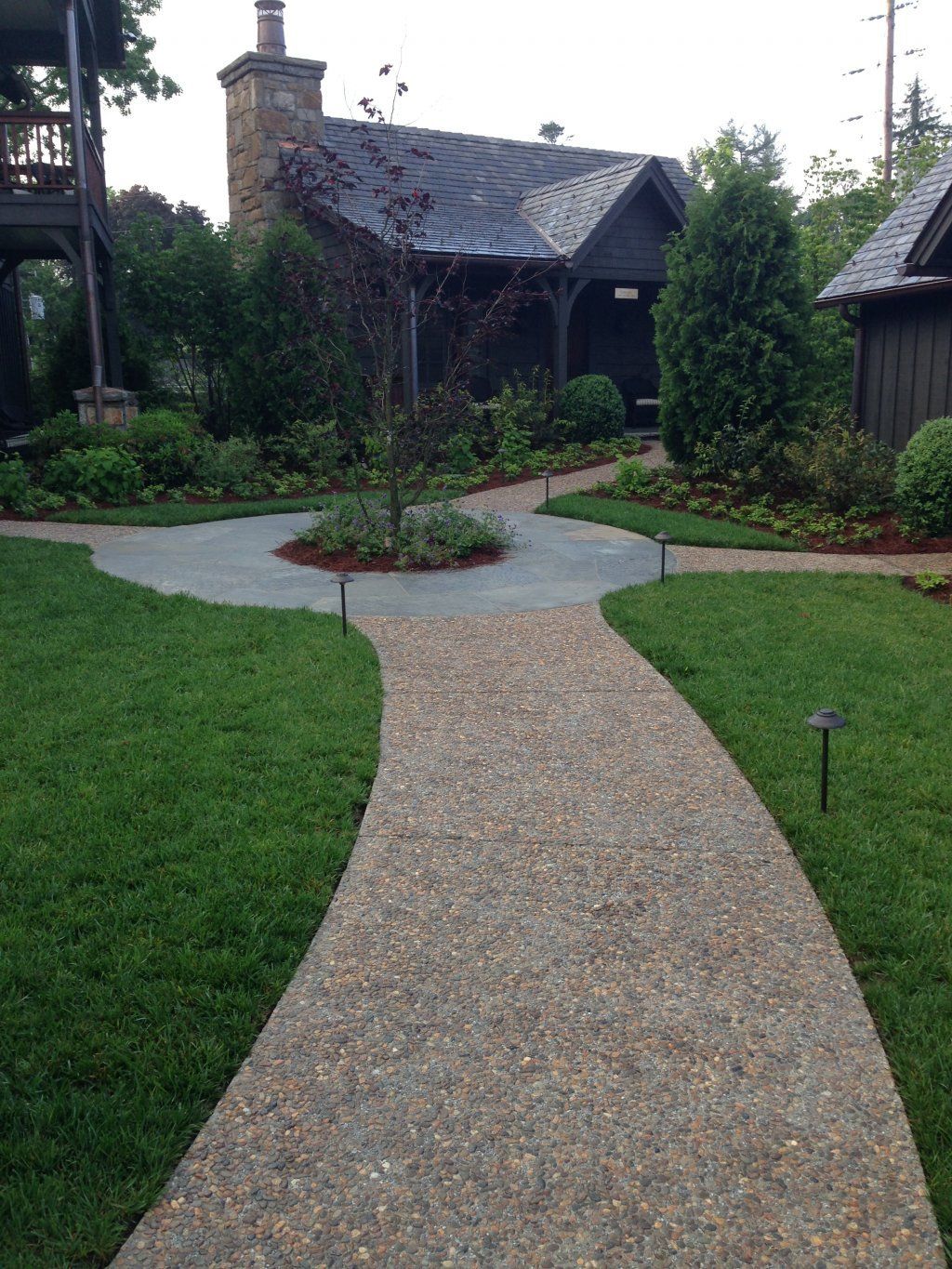 Stone Pathway & Green Grass — Horseshoe, NC — Carolina Concrete Designs Inc
