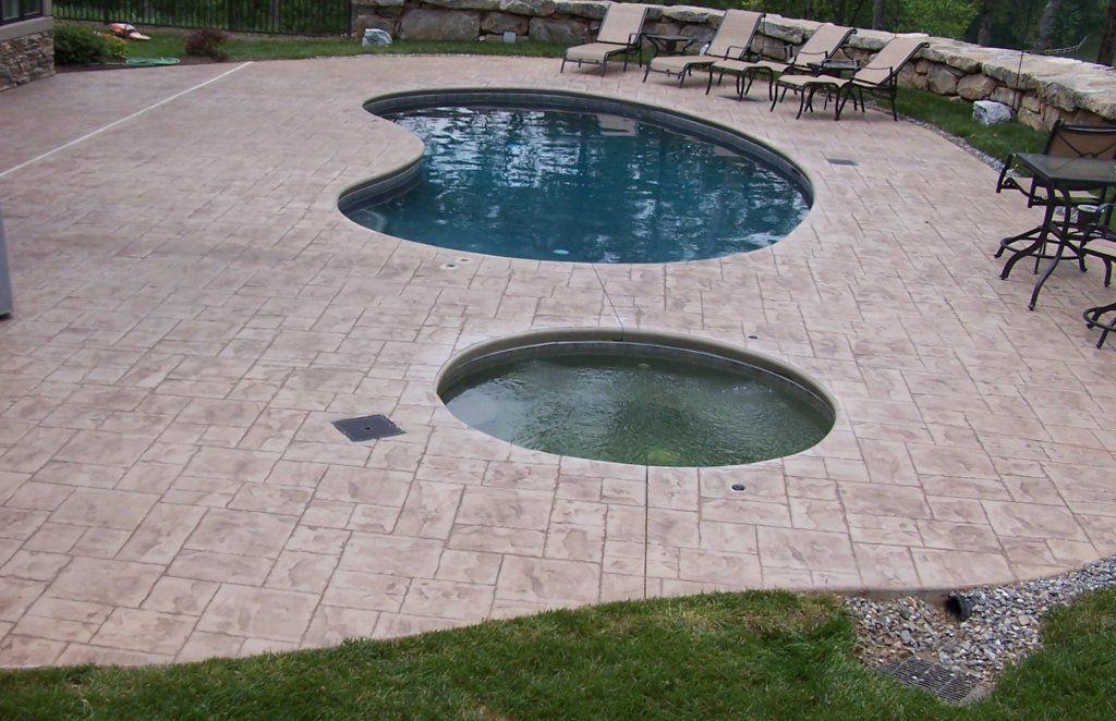 Stone Pathway On Pool — Horseshoe, NC — Carolina Concrete Designs Inc