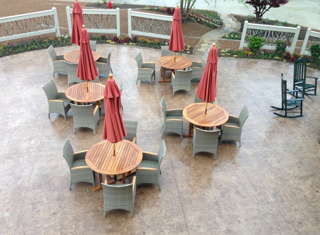 Stone Patio With Seating — Horseshoe, NC — Carolina Concrete Designs Inc