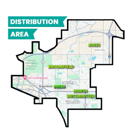 A map showing the distribution area of a city.