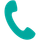 A blue telephone icon on a white background.