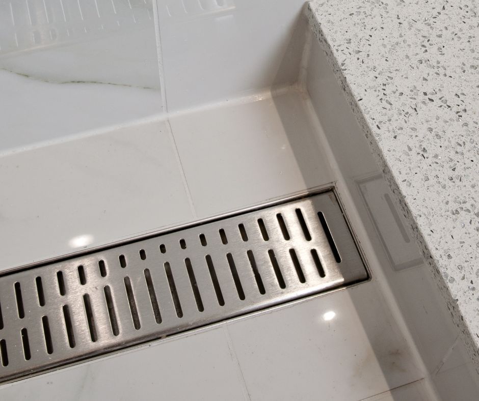 Linear drain of a bathroom