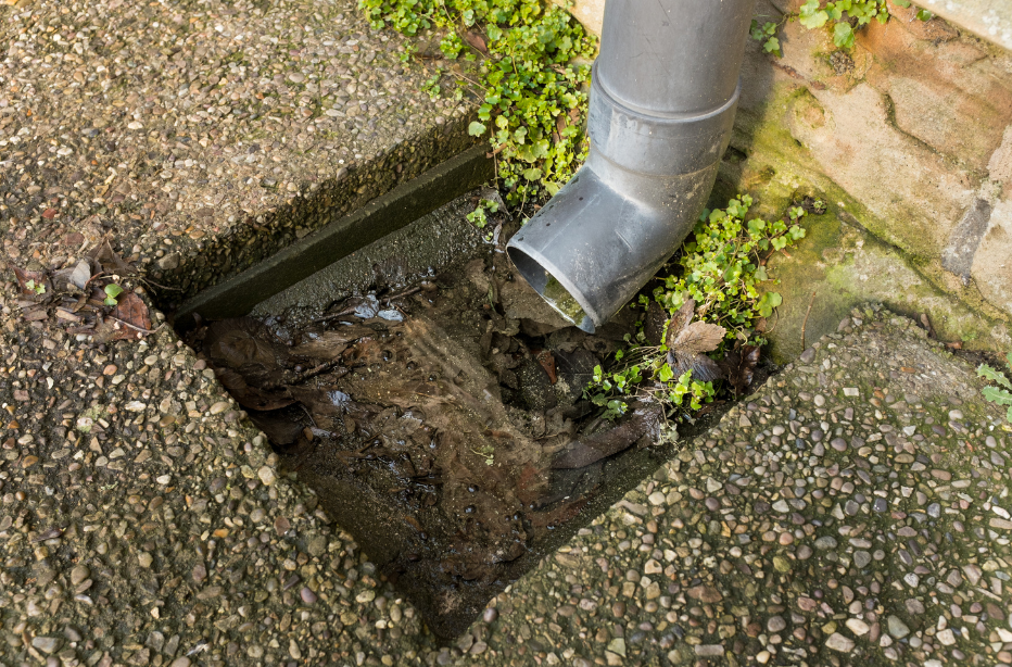 Example of a stormwater drain and a catch basin.