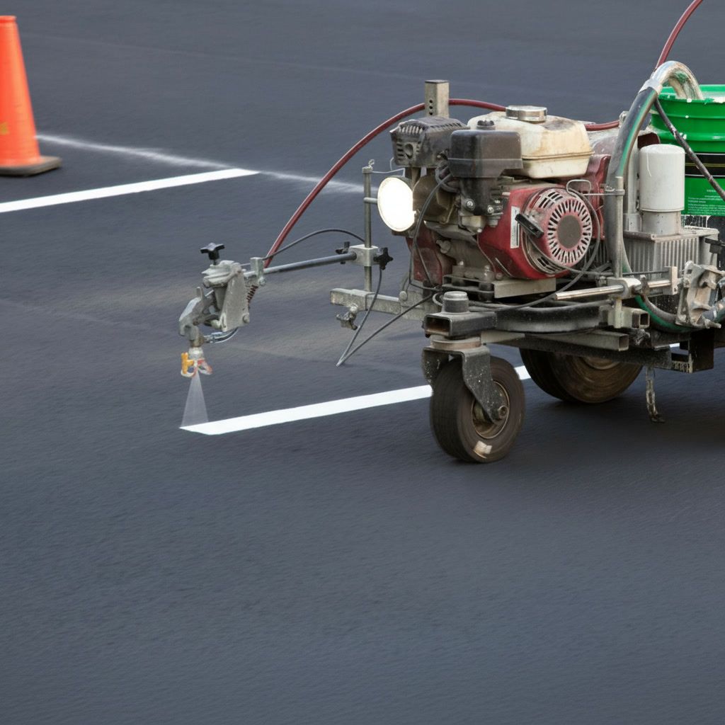 Chattanooga parking lot striping with a titan striper