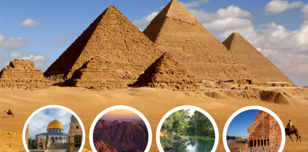 a pyramid in the middle of a desert surrounded by other pyramids