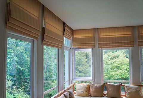 Best Blinds — Beautiful Brown Blinds on Living Room in Baton Rouge, LA