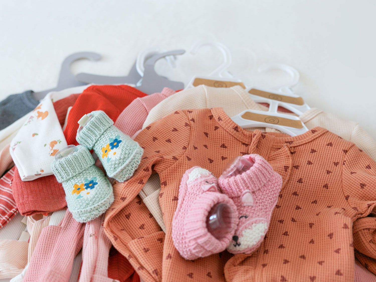 Clothes and booties of a baby