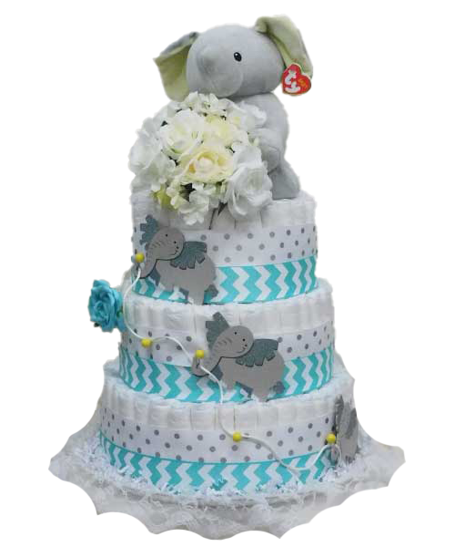 Elephant diaper cake design
