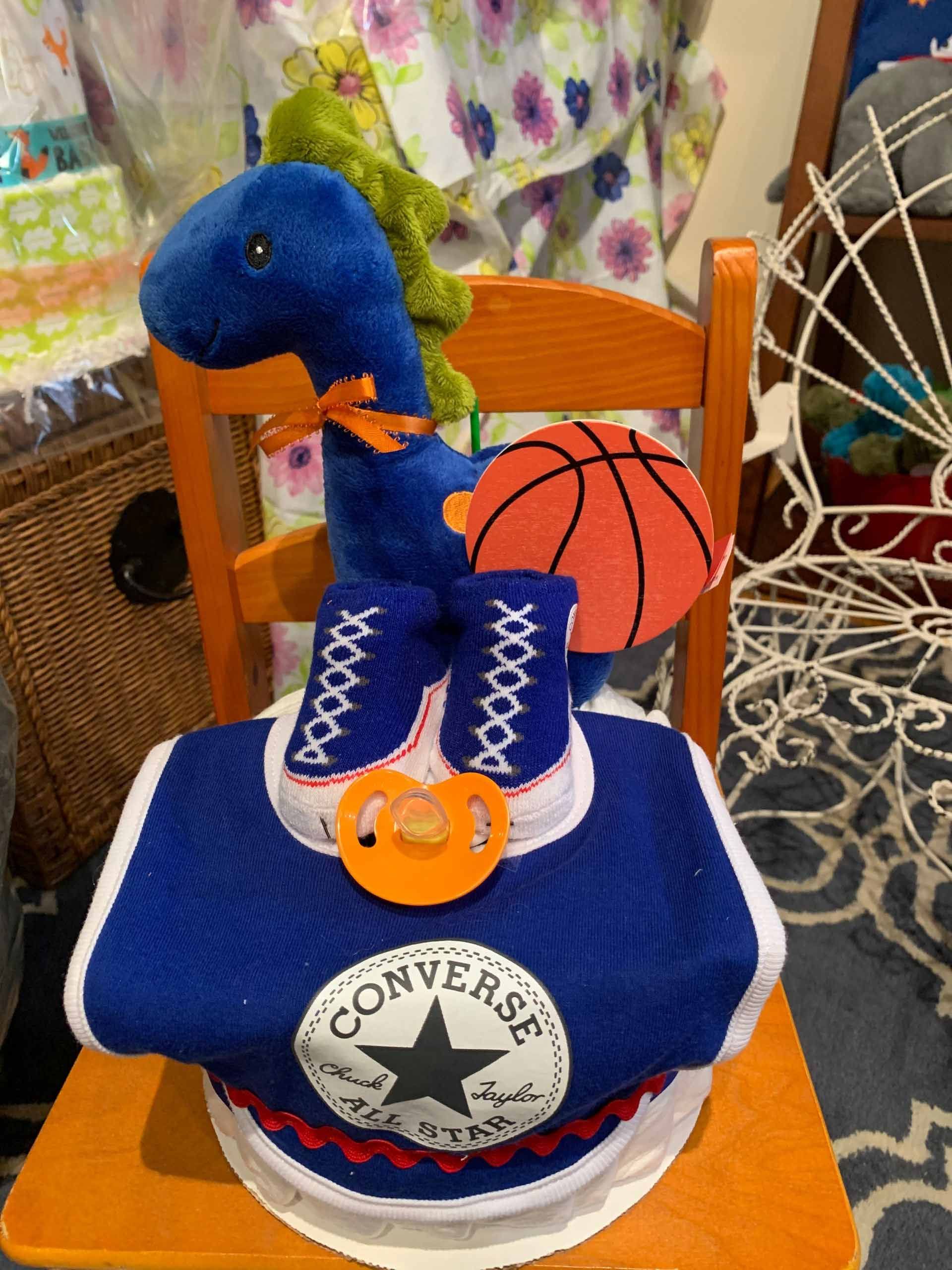 Blue baby diaper cake design