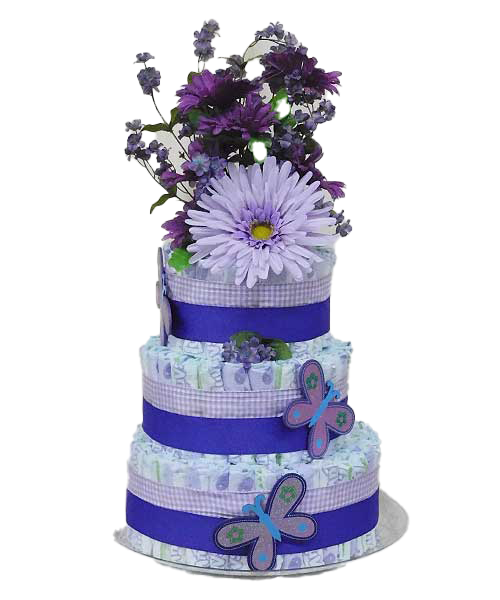 Purple dreams diaper cake design