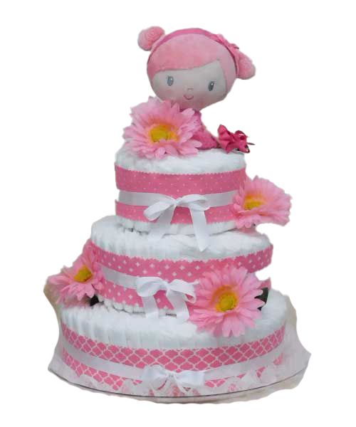Sweet pea diaper cake design