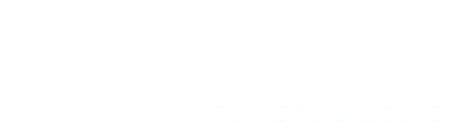 A gold oval with a white hand in it on a white background.