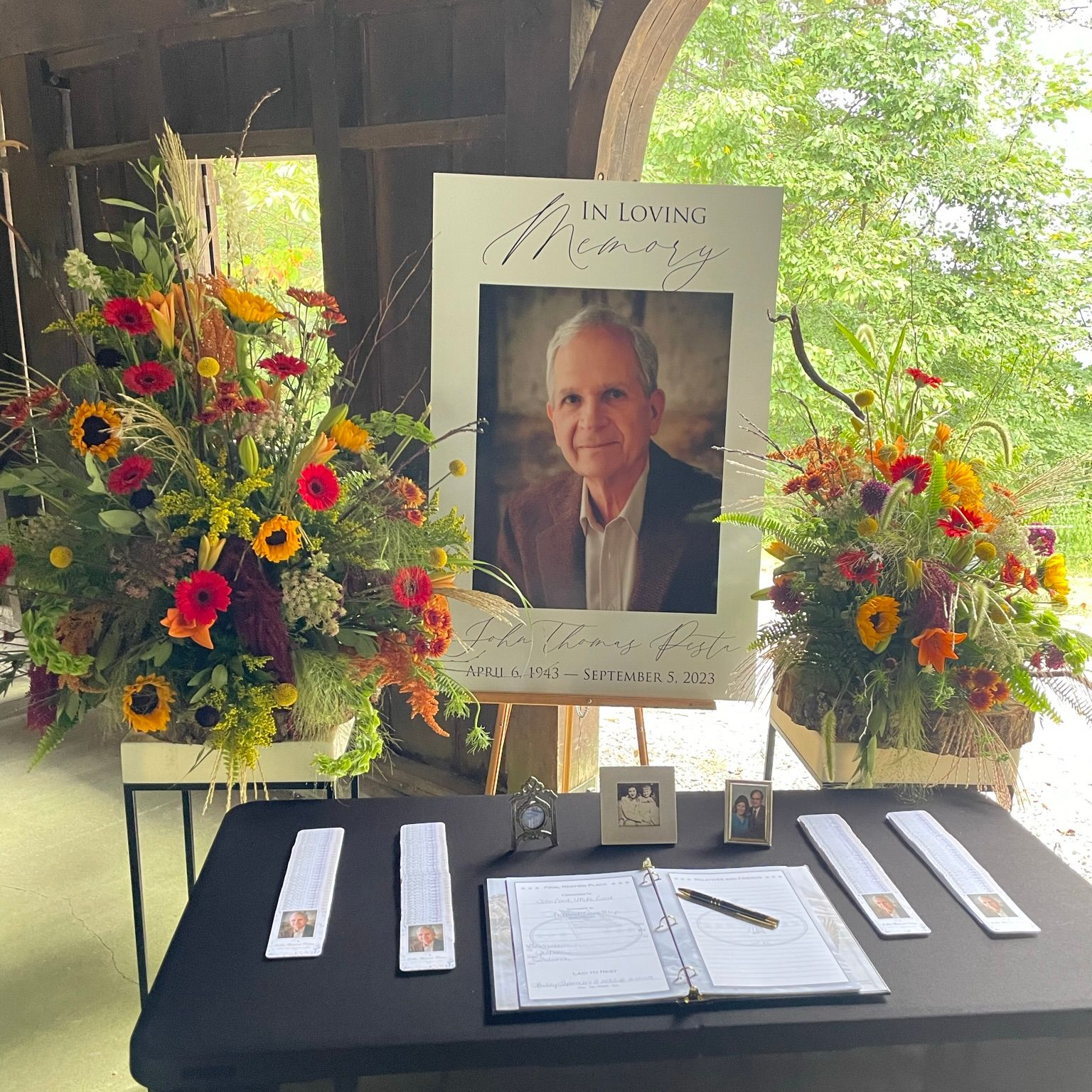 Senior couple looking over burial options at HIllside